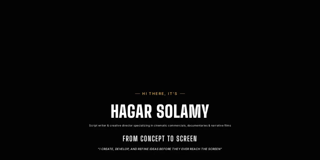 الصفحة الرئيسية من موقع Hagar Solamy في متصفح كمبيوتر، لقطة من أكتوبر 2026