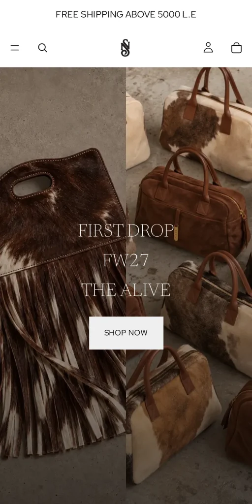 Home page of the itsneev online store on a phone, captured October 2026