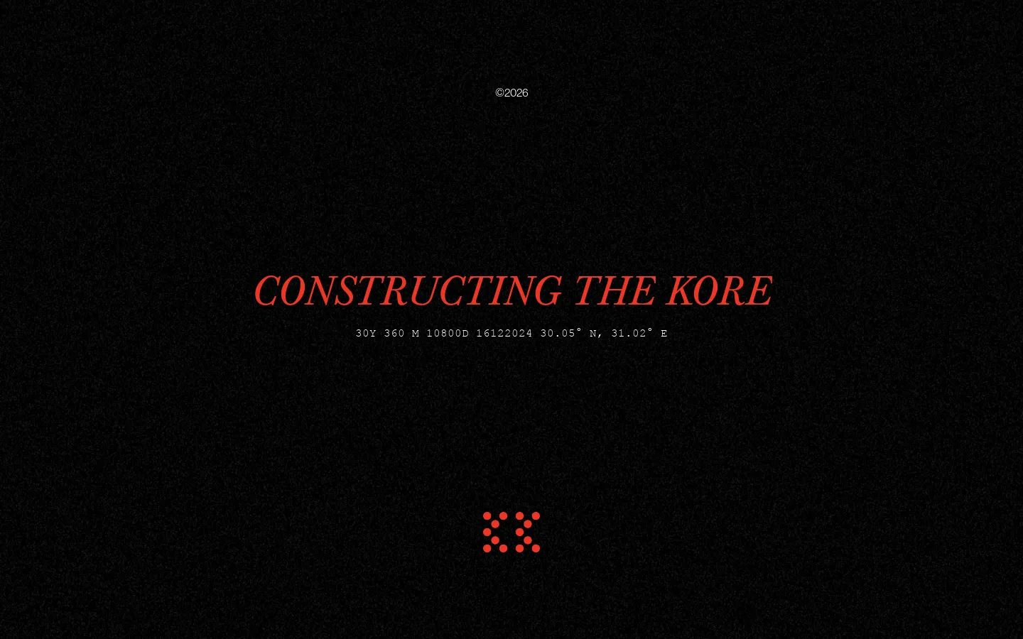 The Kore Kreation website as it looked live, captured October 2026
