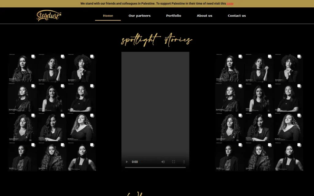 Home page of the Stardust PR website in a desktop browser, captured October 2026