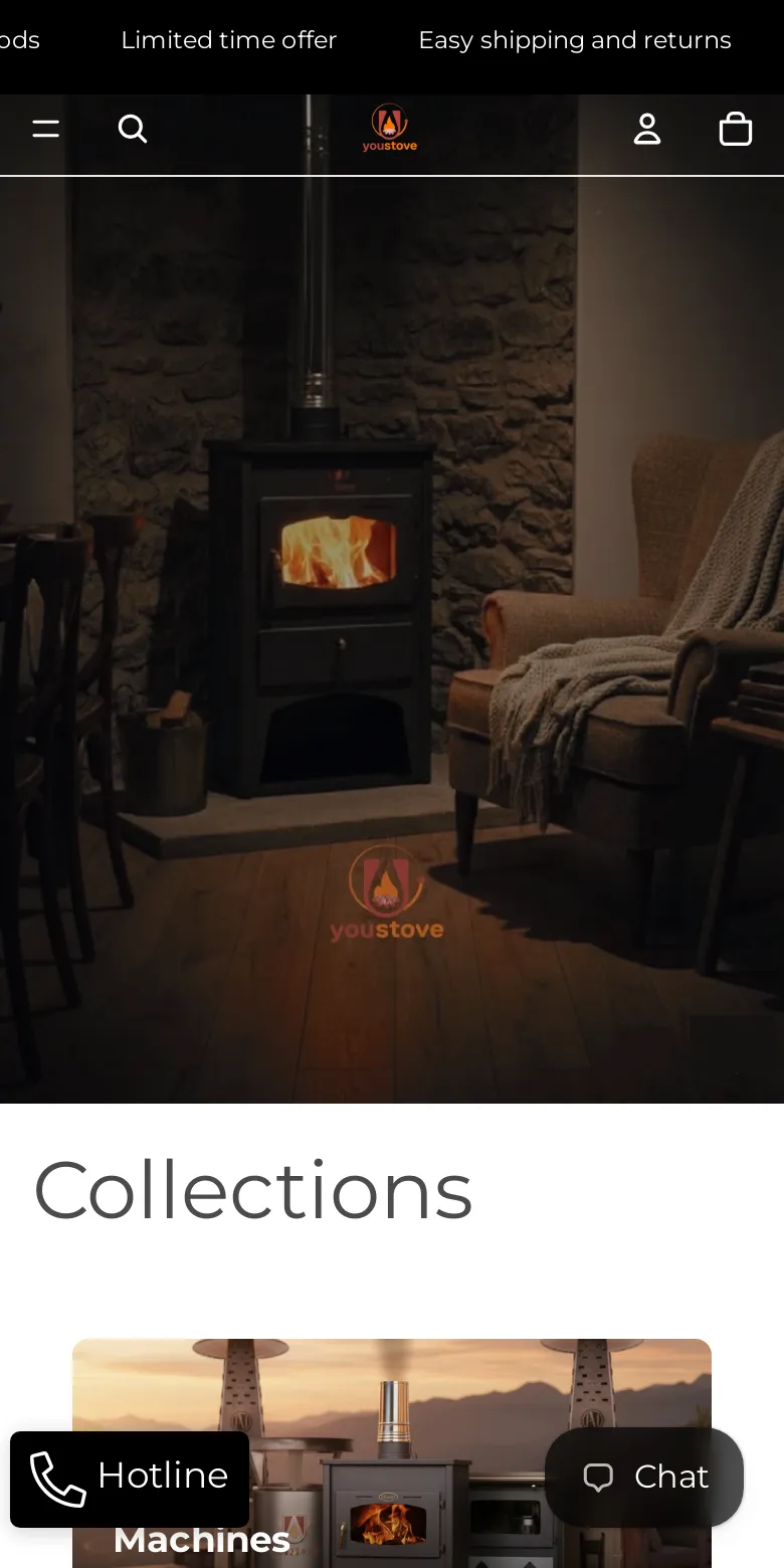 The Youstove website as it looked live, captured October 2026